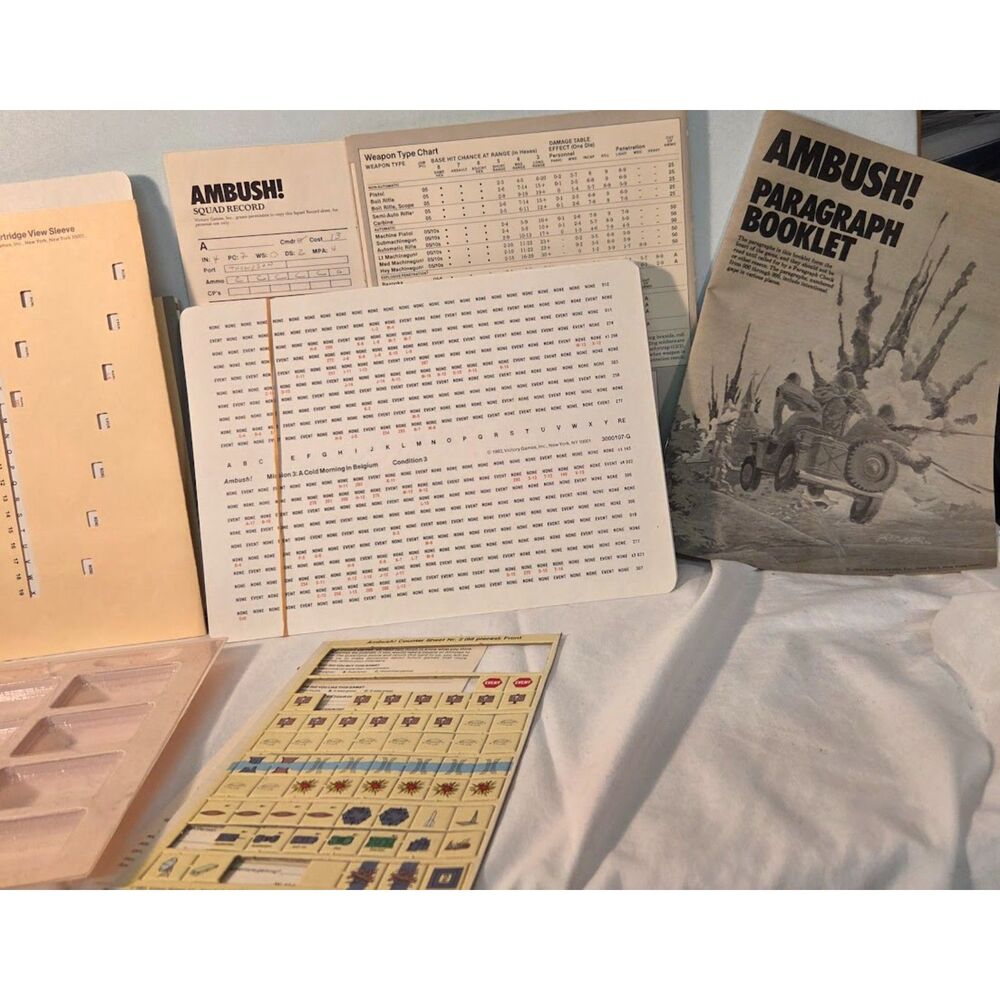 Vintage Ambush! WWII Combat Board Game 1983 Victory Games - Picture 4 of 8